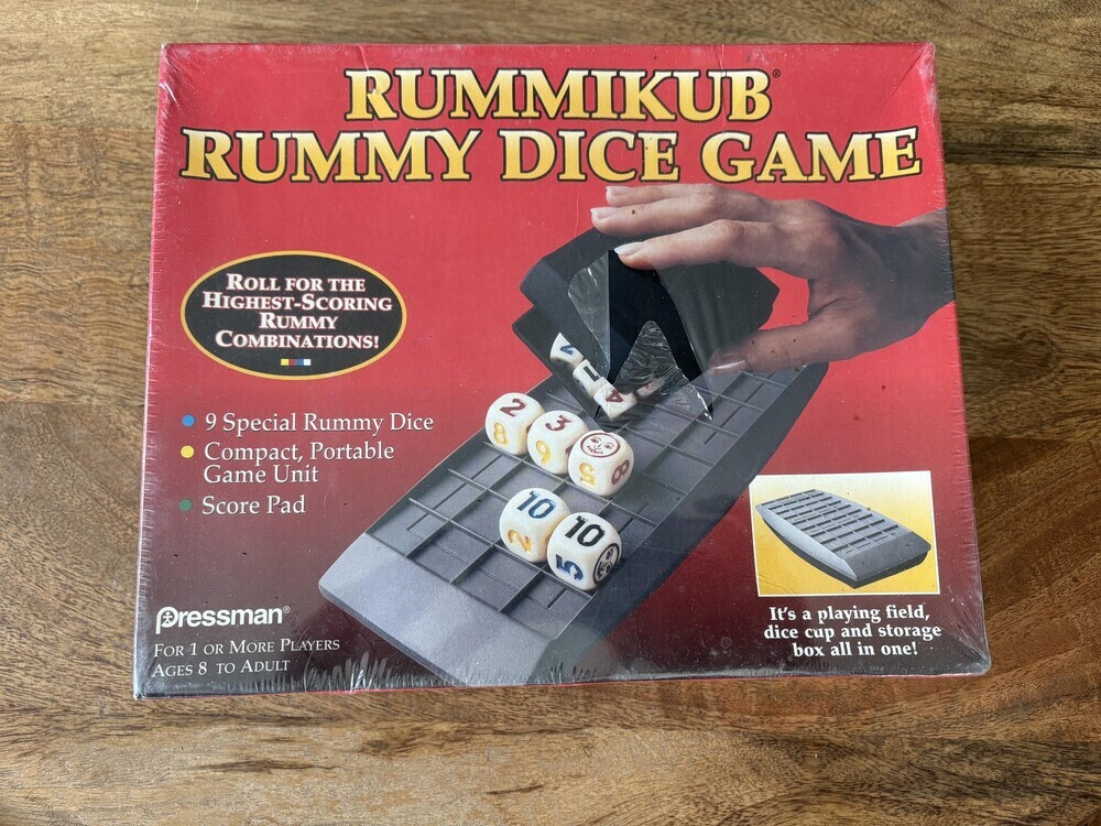 Pressman Rummikub Rummy Dice Game 1995 Strategy 1+ Players 8+ New Sealed Family